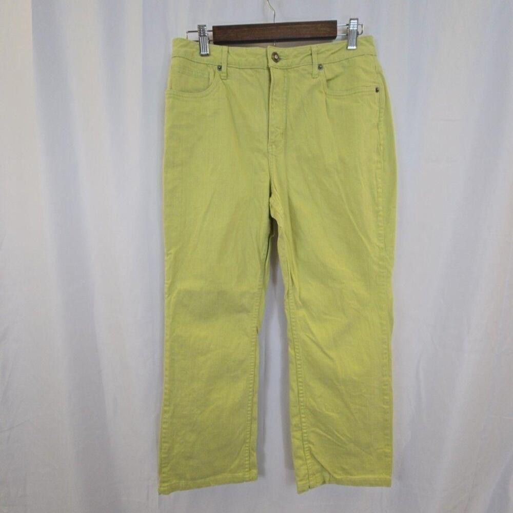 Coldwater Creek Jeans Womens P12 Petite Light Green Corduroy Straight Pants